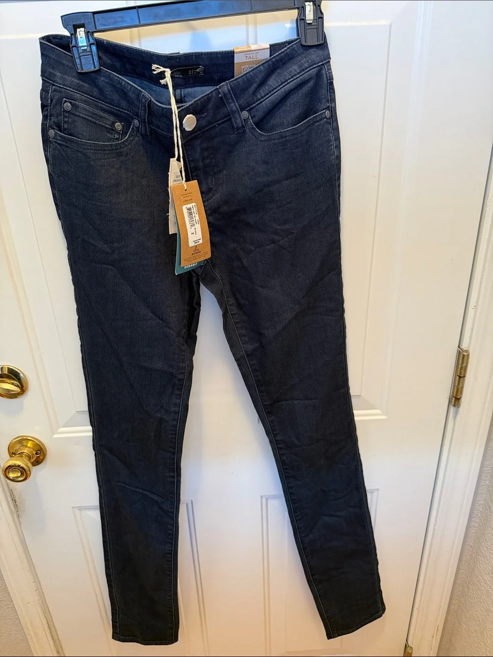 Prana Women's Skinny Jeans in Deep Indigo Black Wash